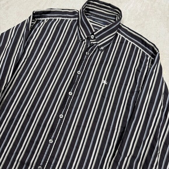 Burberry London Dress Shirt Made in UK Striped Long Sleeve 43 17 XL - Picture 3 of 10
